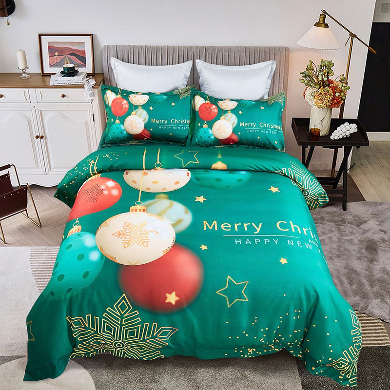 Christmas New Year Quilt Cover Set - King Size Payday Deals