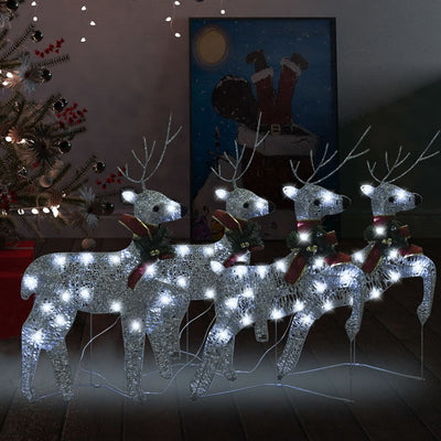 Christmas Reindeers 4 pcs Silver 80 LEDs Payday Deals