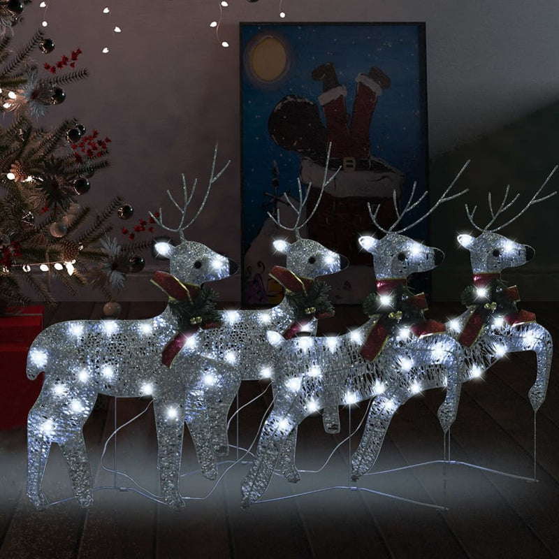 Christmas Reindeers 4 pcs Silver 80 LEDs Payday Deals