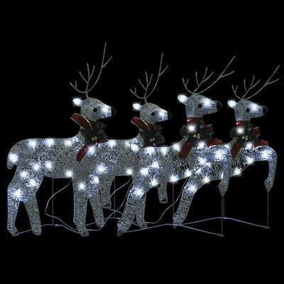 Christmas Reindeers 4 pcs Silver 80 LEDs Payday Deals