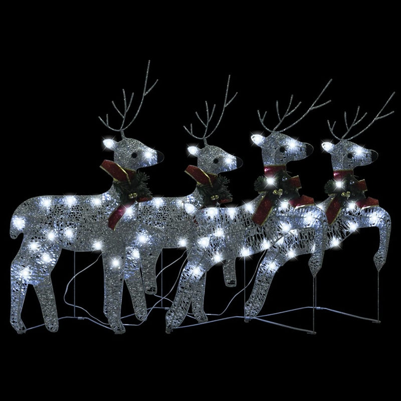 Christmas Reindeers 4 pcs Silver 80 LEDs Payday Deals