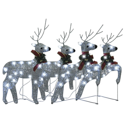 Christmas Reindeers 4 pcs Silver 80 LEDs Payday Deals