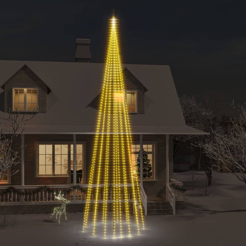 Christmas Tree on Flagpole Warm White 1134 LEDs 800 cm Payday Deals