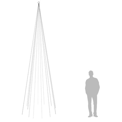 Christmas Tree on Flagpole Warm White 732 LEDs 500 cm Payday Deals