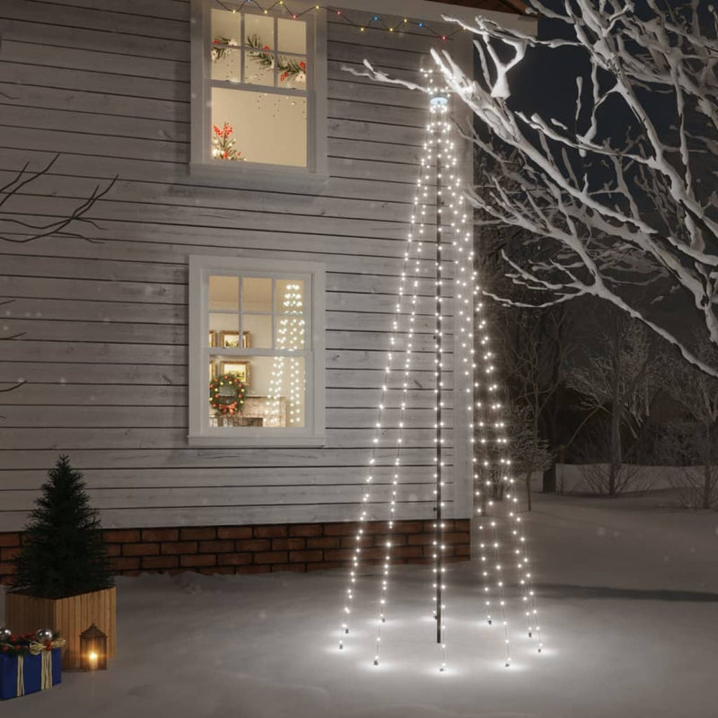 Christmas Tree with Spike Cold White 310 LEDs 300 cm Payday Deals
