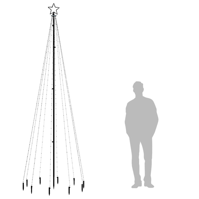 Christmas Tree with Spike Cold White 310 LEDs 300 cm Payday Deals