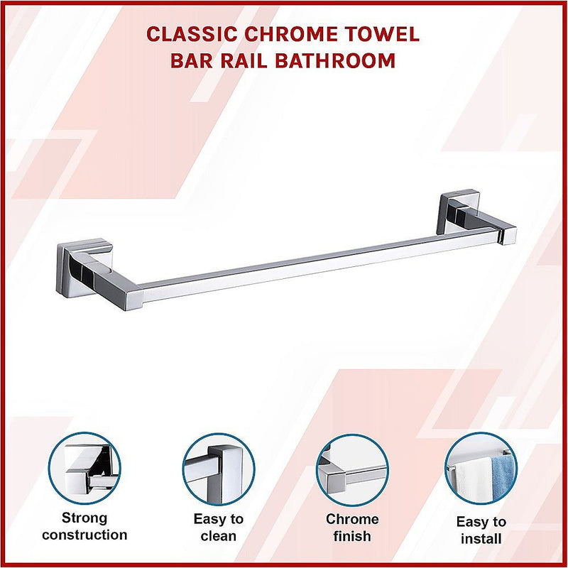 Classic Chrome Towel Bar Rail Bathroom Payday Deals