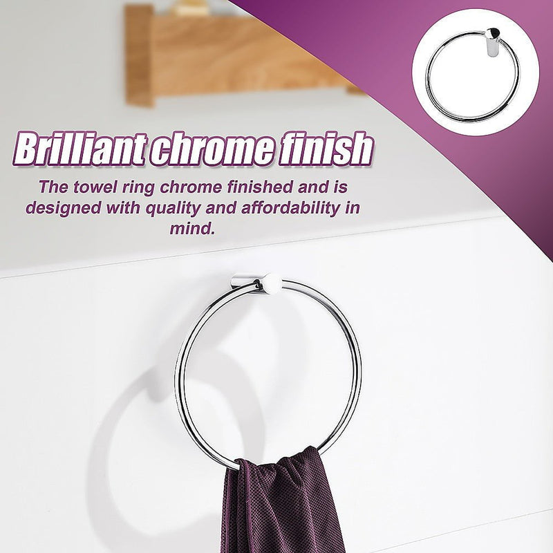 Classic Chrome Towel Bar Rail Ring Bathroom Payday Deals