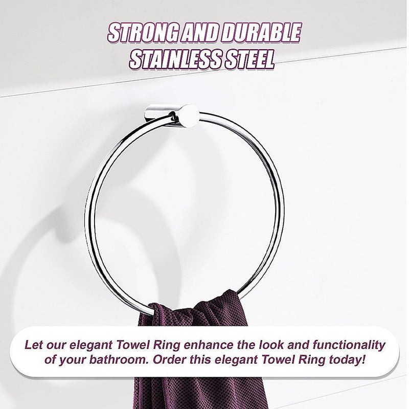 Classic Chrome Towel Bar Rail Ring Bathroom Payday Deals