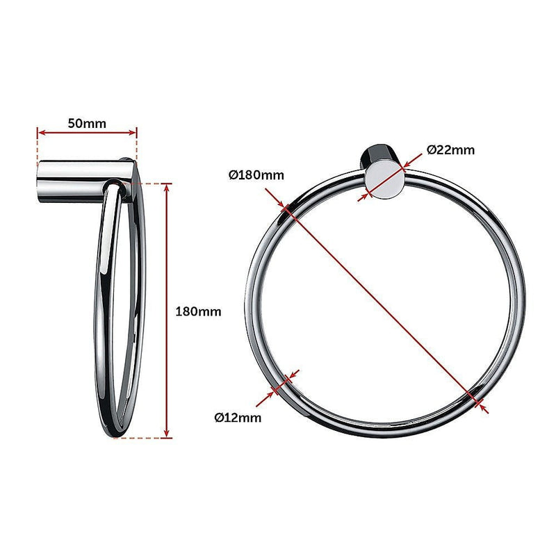 Classic Chrome Towel Bar Rail Ring Bathroom Payday Deals