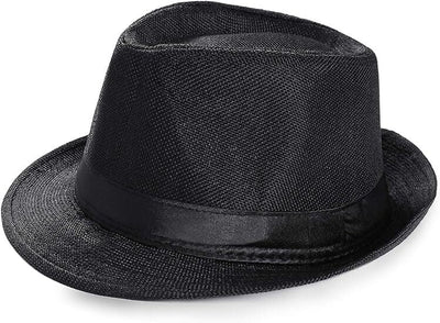 CLASSIC TRILBY HAT Fedora Cap Costume Gangster - Black- One Size (58cm) Payday Deals