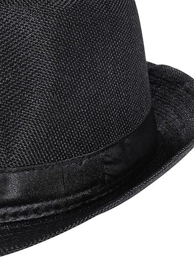 CLASSIC TRILBY HAT Fedora Cap Costume Gangster - Black- One Size (58cm) Payday Deals