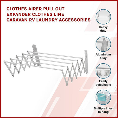 Clothes Airer Pull Out Expander Clothes Line Caravan RV Laundry Accessories Payday Deals
