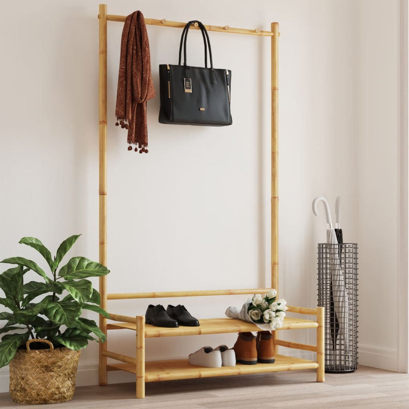 Clothes Rack with Shelves 103x40x183 cm Bamboo Payday Deals