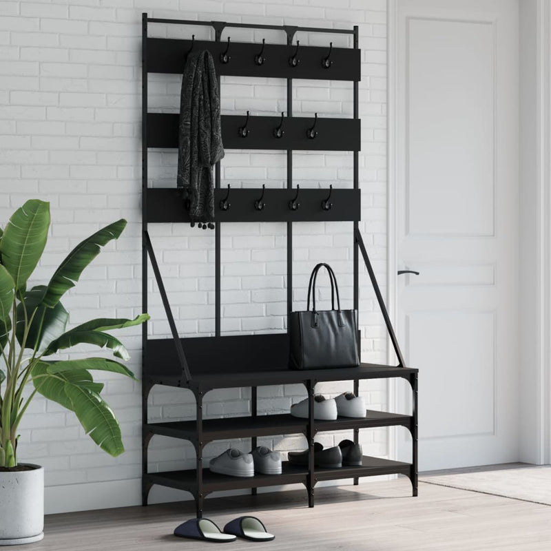 Clothes Rack with Shoe Storage Black 100x40x184 cm Payday Deals