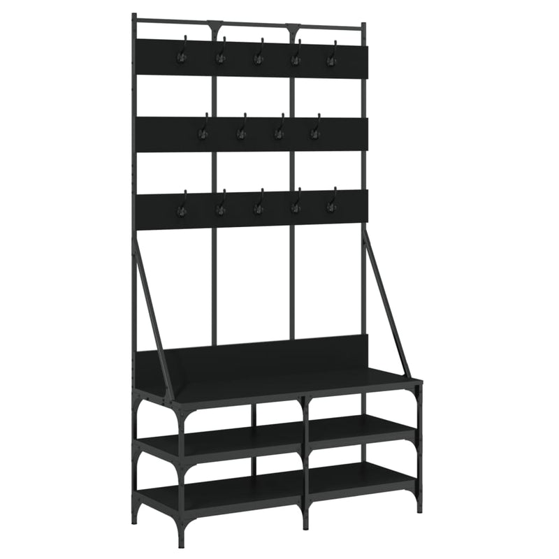 Clothes Rack with Shoe Storage Black 100x40x184 cm Payday Deals