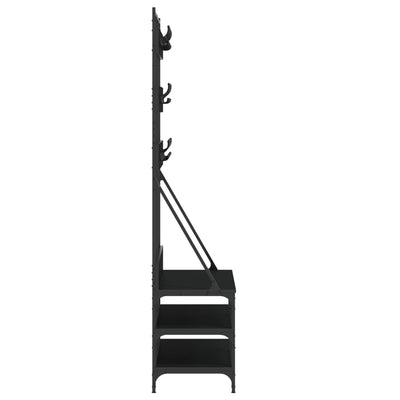 Clothes Rack with Shoe Storage Black 100x40x184 cm Payday Deals