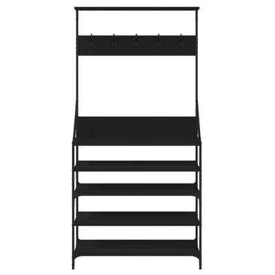 Clothes Rack with Shoe Storage Black 90x34x184 cm Payday Deals