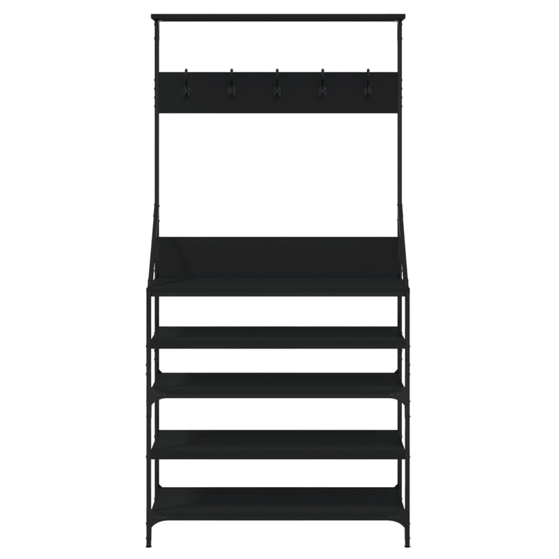 Clothes Rack with Shoe Storage Black 90x34x184 cm Payday Deals