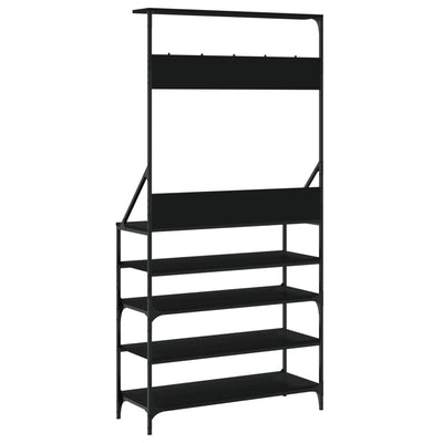 Clothes Rack with Shoe Storage Black 90x34x184 cm Payday Deals