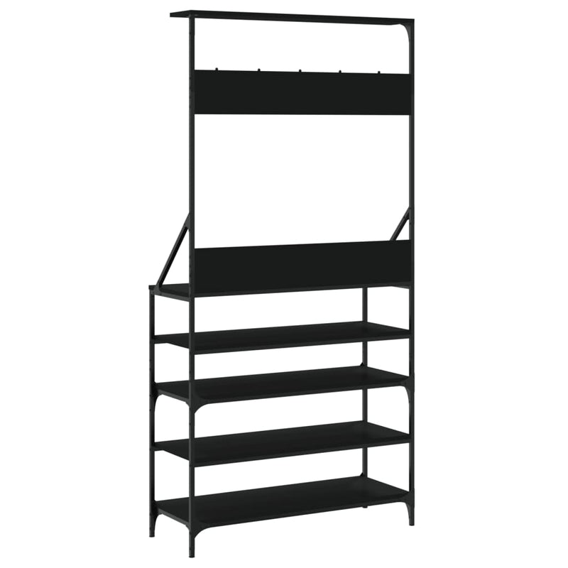 Clothes Rack with Shoe Storage Black 90x34x184 cm Payday Deals