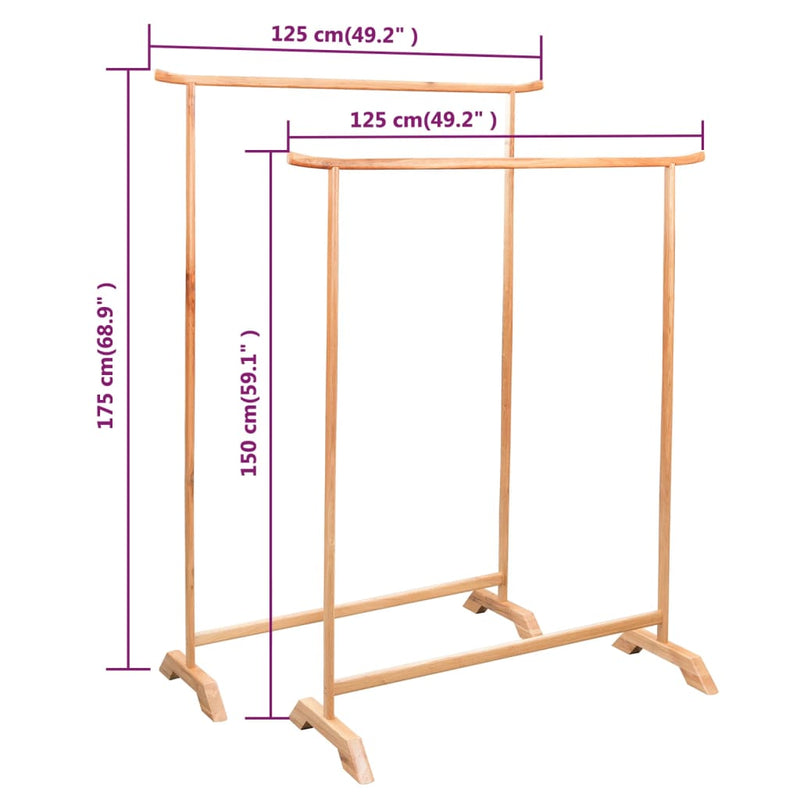 Clothes Racks 2 pcs Solid Oak Wood Payday Deals