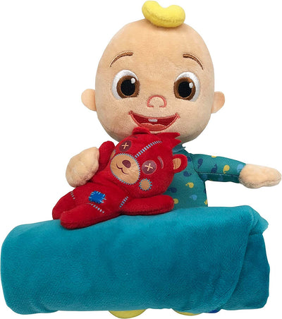 CoCoMelon Plush Blanket Comforter Kids Children w/ Toy - Blue (51x51cm) Payday Deals
