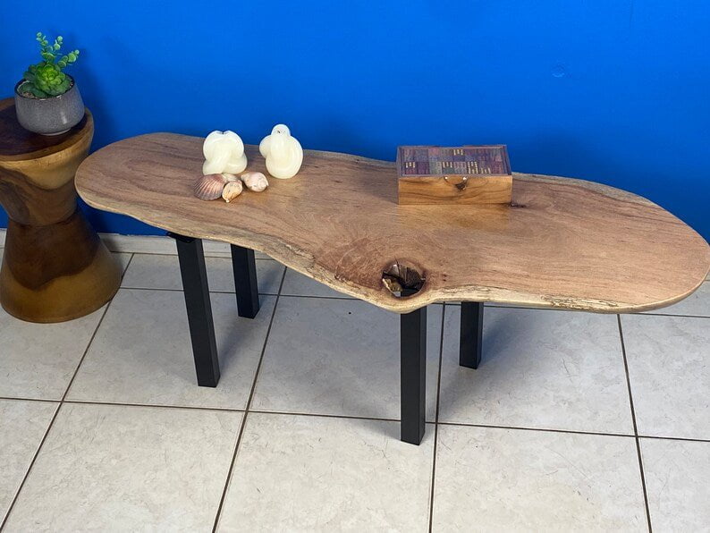 Coffee side table Silky Oak handmade with legs Payday Deals