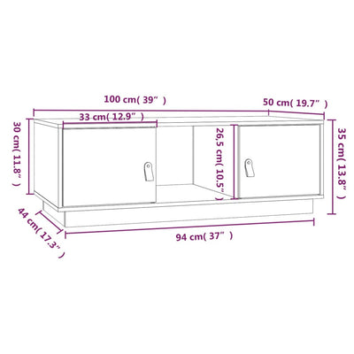 Coffee Table 100x50x35 cm Solid Wood Pine Payday Deals