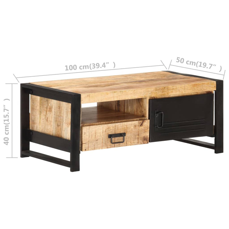 Coffee Table 100x50x40 cm Rough Mango Wood Payday Deals