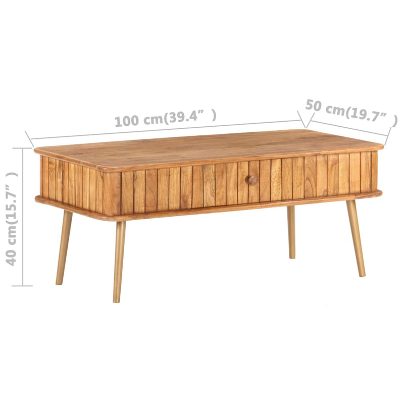 Coffee Table 100x50x40 cm Solid Acacia Wood Payday Deals