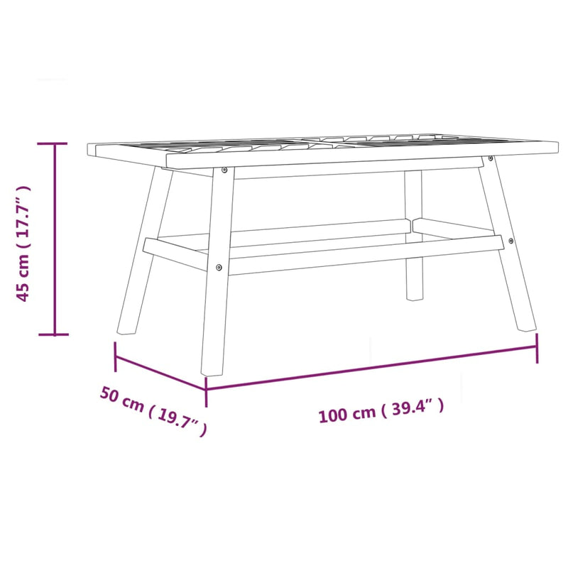 Coffee Table 100x50x45 cm Solid Wood Acacia Payday Deals