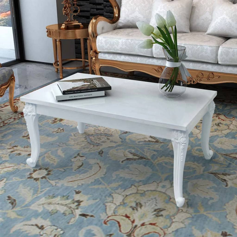 Coffee Table 100x60x42 cm High Gloss White Payday Deals