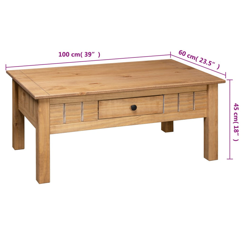 Coffee Table 100x60x45 cm Solid Pine Wood Panama Range Payday Deals