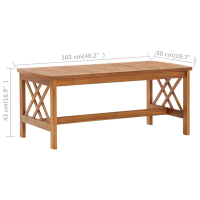 Coffee Table 102x50x43 cm Solid Acacia Wood Payday Deals