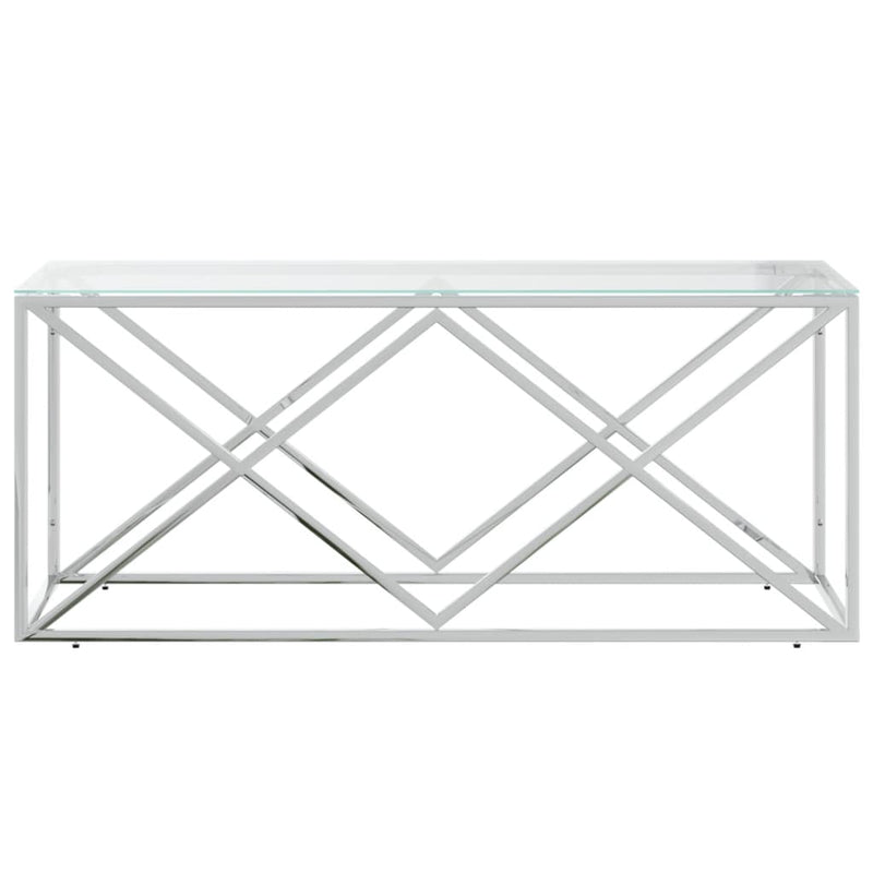 Coffee Table 110x45x45 cm Stainless Steel and Glass Payday Deals