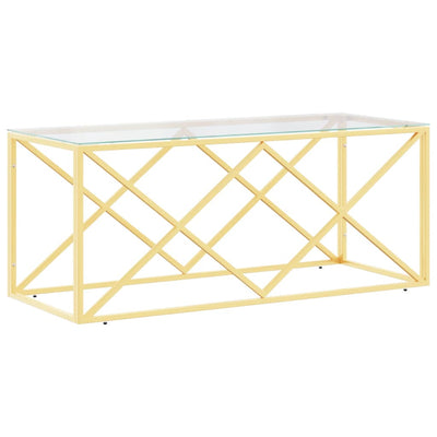 Coffee Table 110x45x45 cm Stainless Steel and Glass Payday Deals