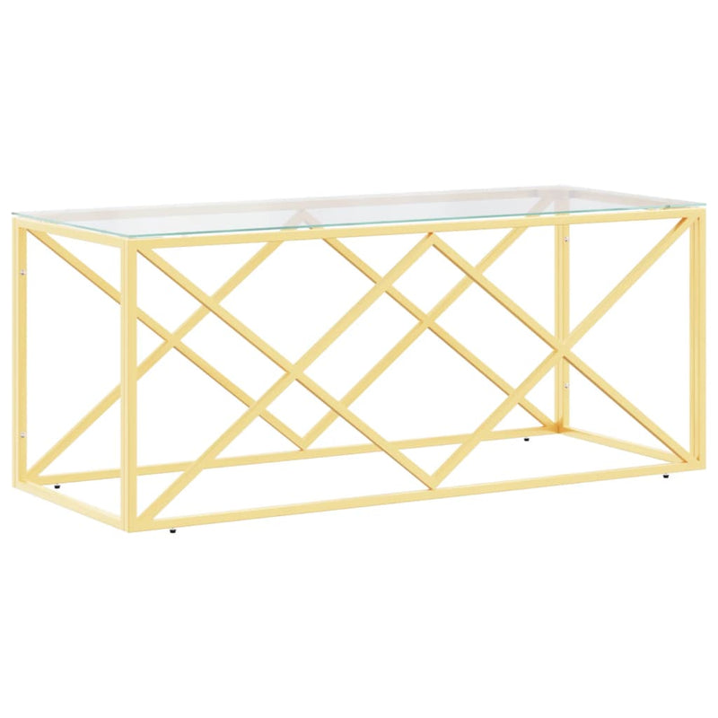 Coffee Table 110x45x45 cm Stainless Steel and Glass Payday Deals