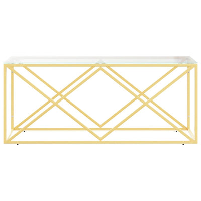 Coffee Table 110x45x45 cm Stainless Steel and Glass Payday Deals