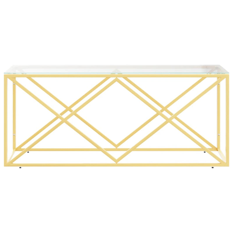 Coffee Table 110x45x45 cm Stainless Steel and Glass Payday Deals