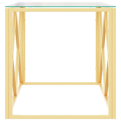 Coffee Table 110x45x45 cm Stainless Steel and Glass Payday Deals