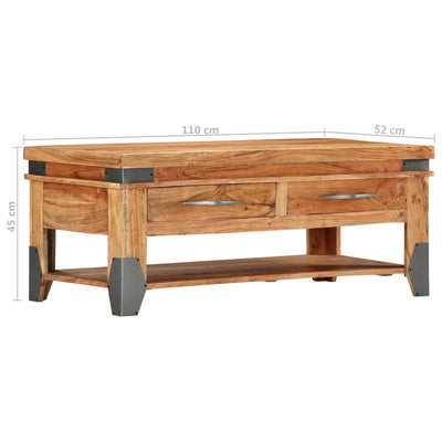 Coffee Table 110x52x45 cm Solid Wood Acacia Payday Deals