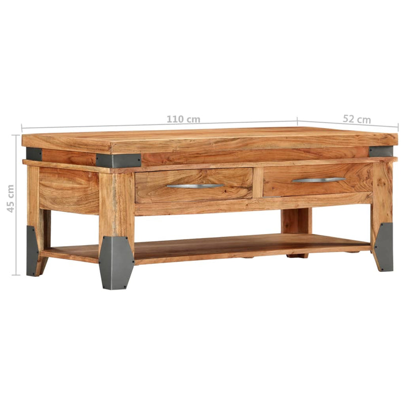 Coffee Table 110x52x45 cm Solid Wood Acacia Payday Deals