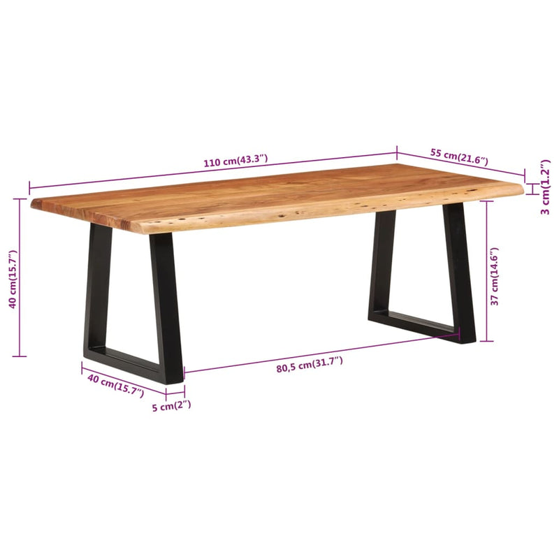 Coffee Table 110x55x40 cm Solid Wood Acacia Payday Deals