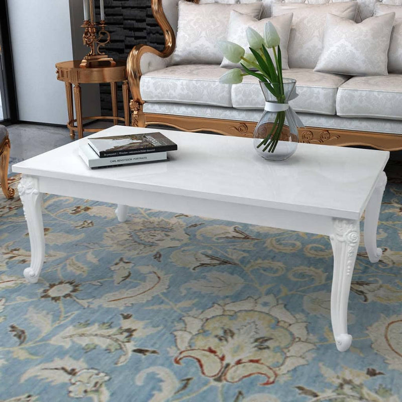 Coffee Table 115x65x42 cm High Gloss White Payday Deals