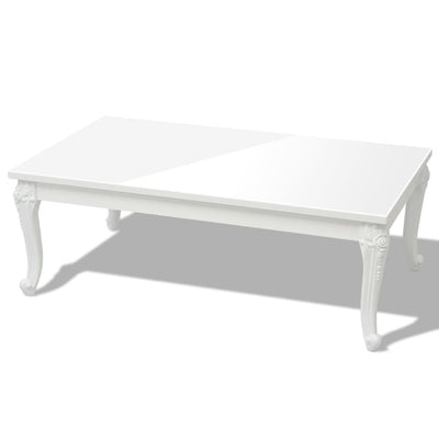 Coffee Table 115x65x42 cm High Gloss White Payday Deals