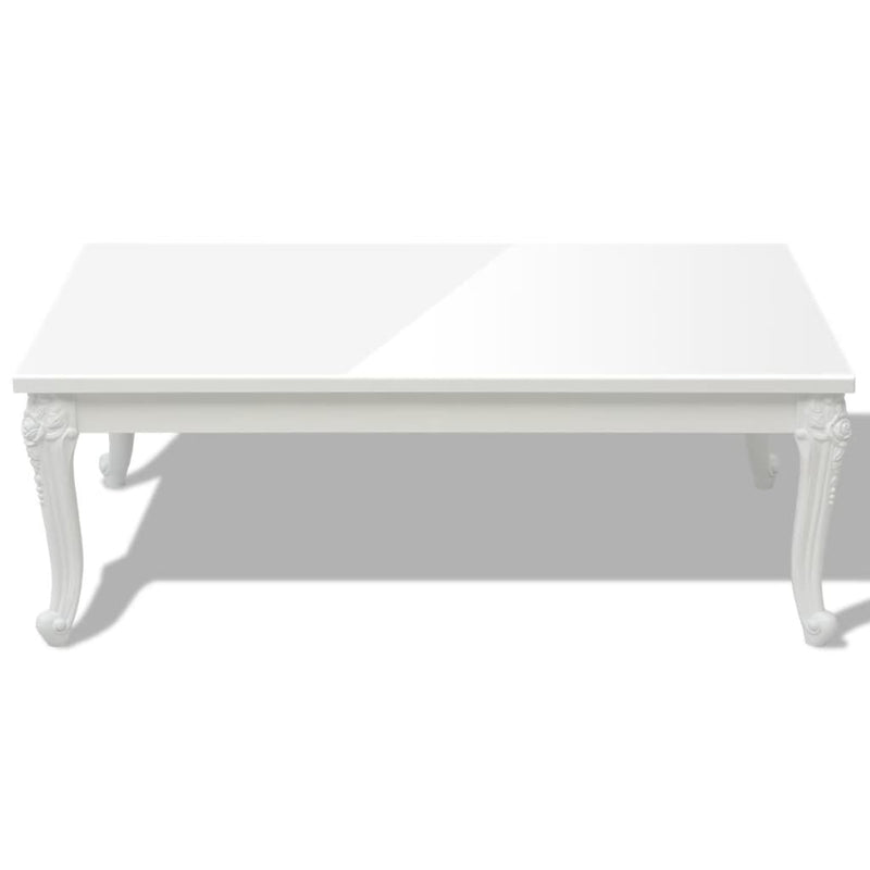 Coffee Table 115x65x42 cm High Gloss White Payday Deals