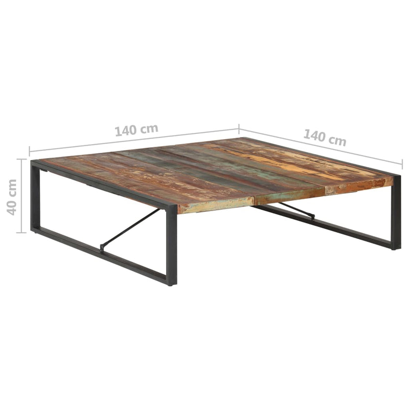 Coffee Table 140x140x40 cm Solid Wood Reclaimed Payday Deals