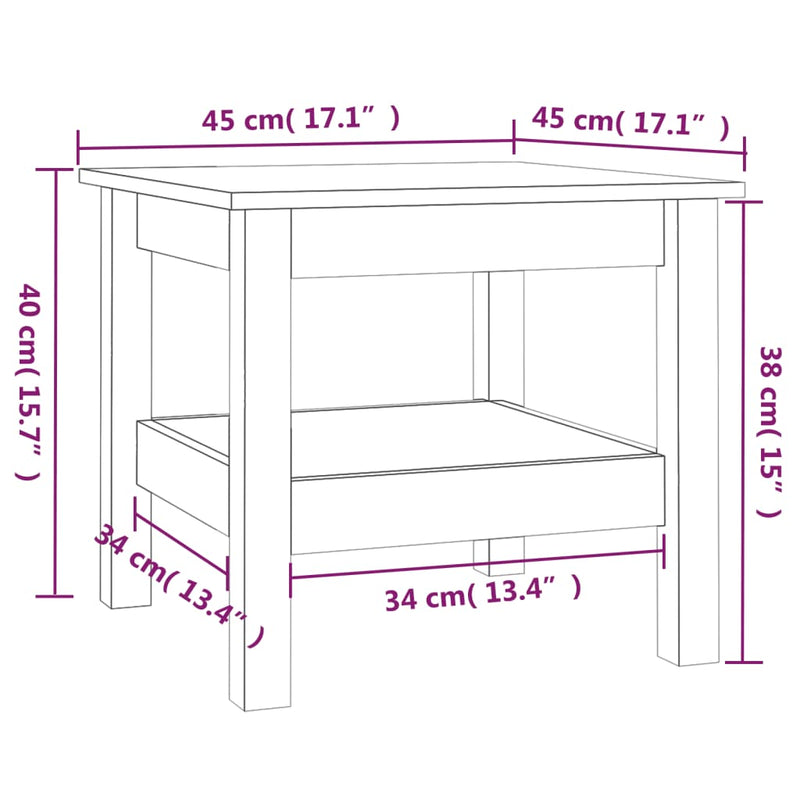 Coffee Table 45x45x40 cm Solid Wood Pine Payday Deals