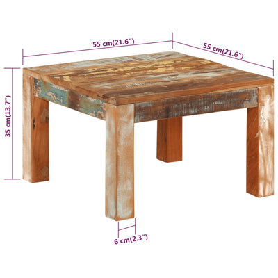 Coffee Table 55x55x35 cm Solid Wood Reclaimed Payday Deals